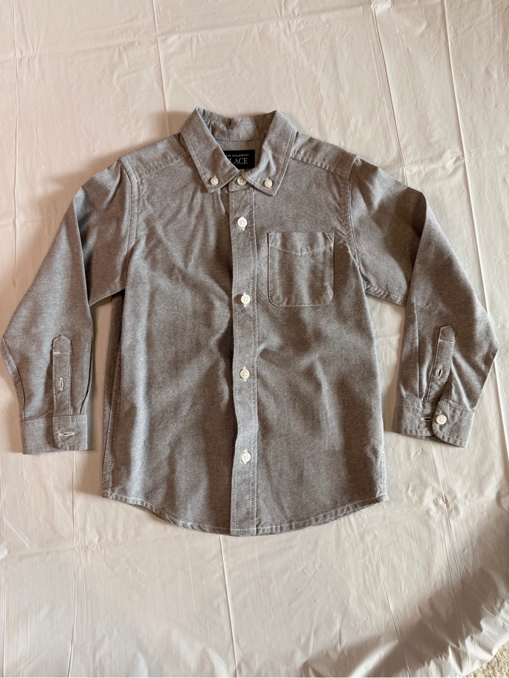 The Children’s Place Boys Gray Oxford Button Down Shirt Size 4T